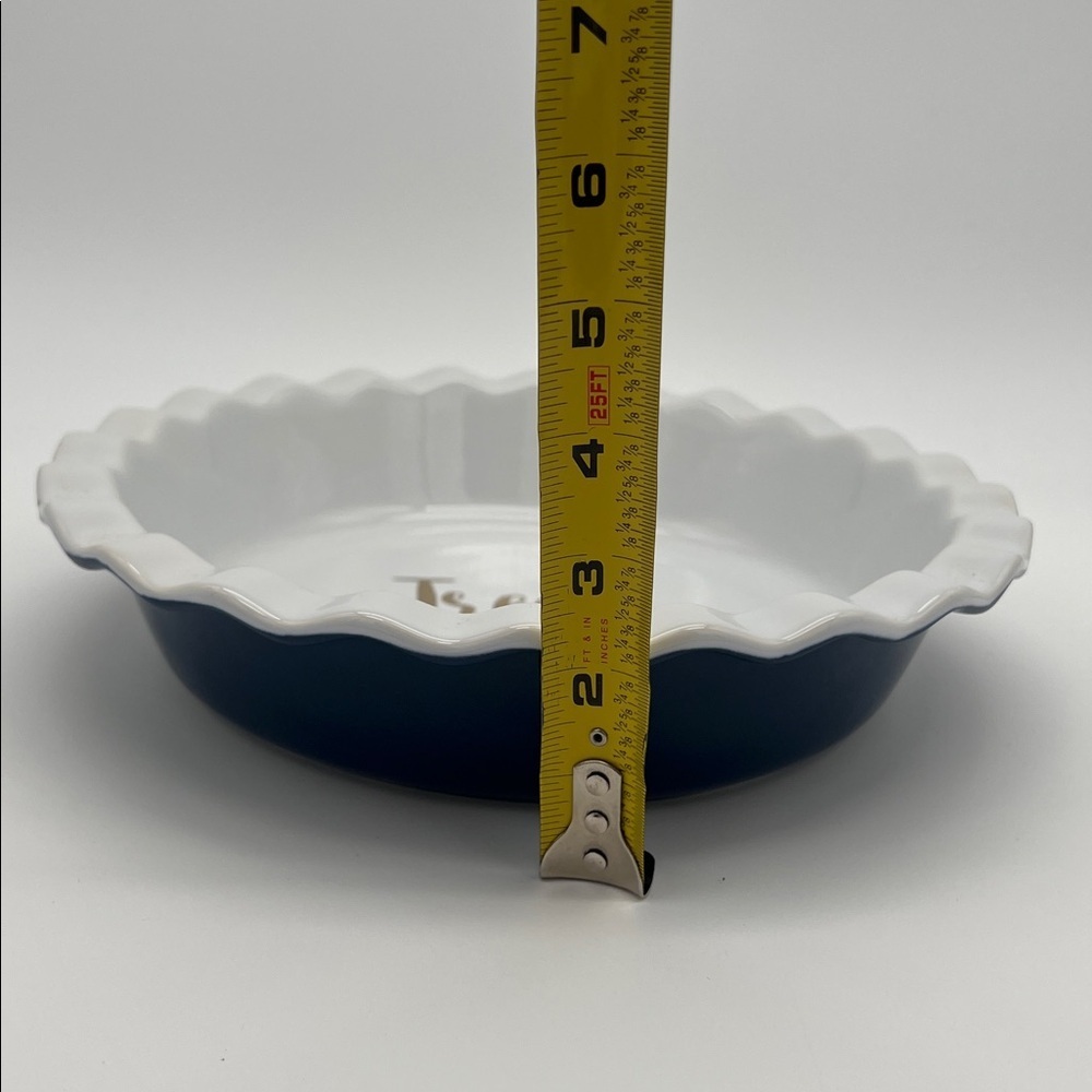 10" Scallop Edge Deep Dish Pie Plate Casserole Baking Stoneware "Treat Yourself” - Picture 8 of 8